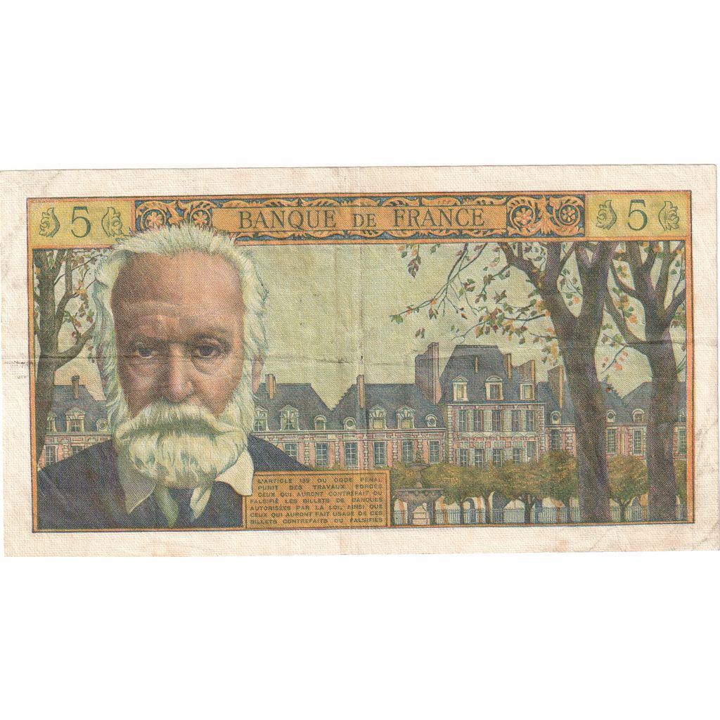 Francja, 5 Nouveaux Francs, Victor Hugo, 1962-02-01, S.74, VF(20-25)