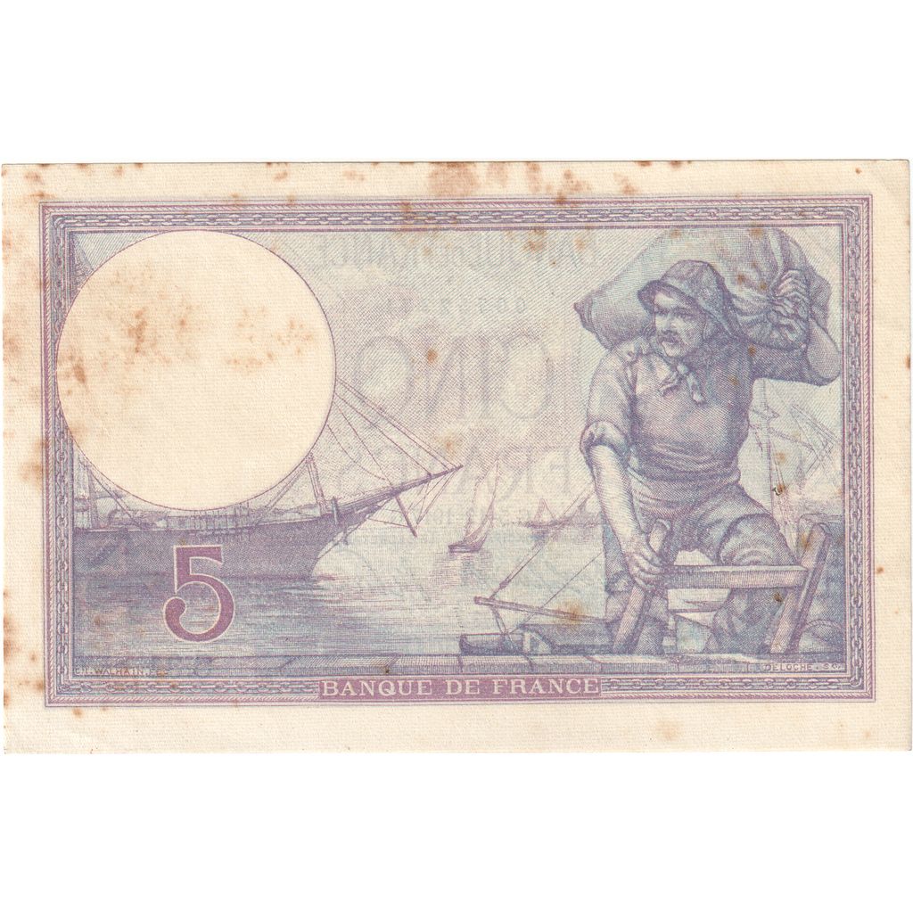 Francia, 5 Francs, Violet, 1917-12-05, C.31, SPL-