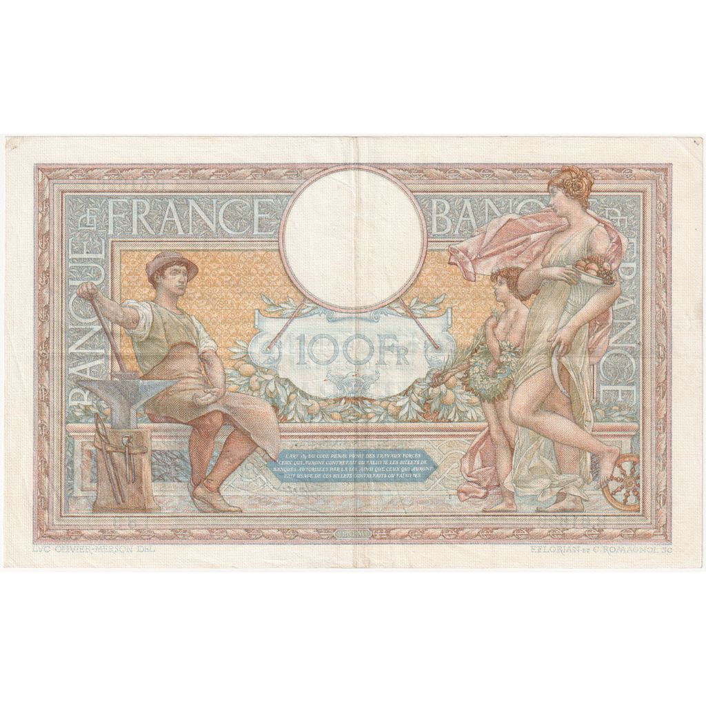 Frankrijk, 100 Francs, Luc Olivier Merson, 1938-10-27, B.61626, TTB+