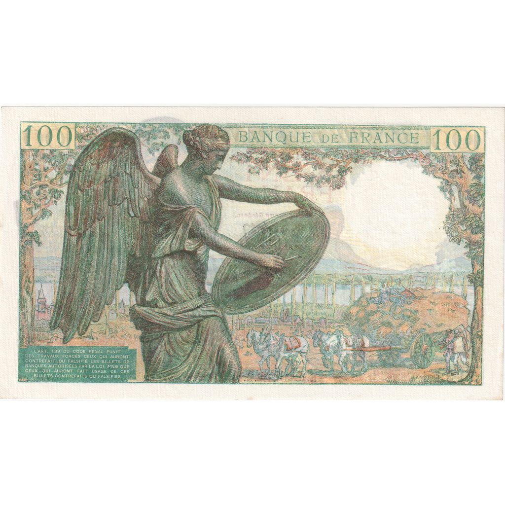 France, 100 Francs, Descartes, 1942-05-15, M.5, UNC(65-70)
