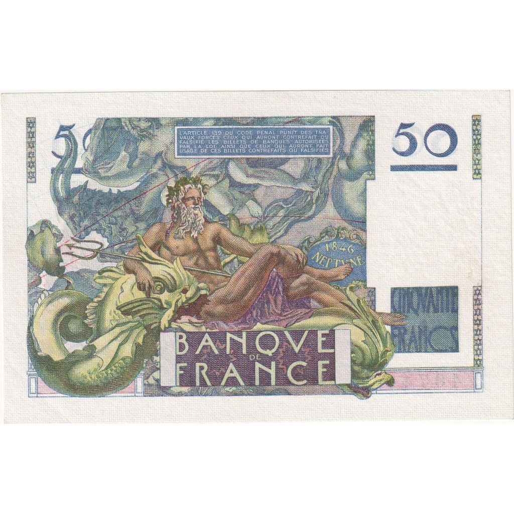 França, 50 Francs, Le Verrier, 1946-05-16, G.24, UNC(60-62)