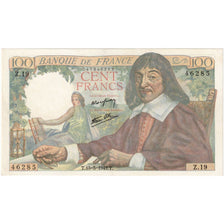 France, 100 Francs, Descartes, 1942-05-15, Z.19, UNC(60-62)