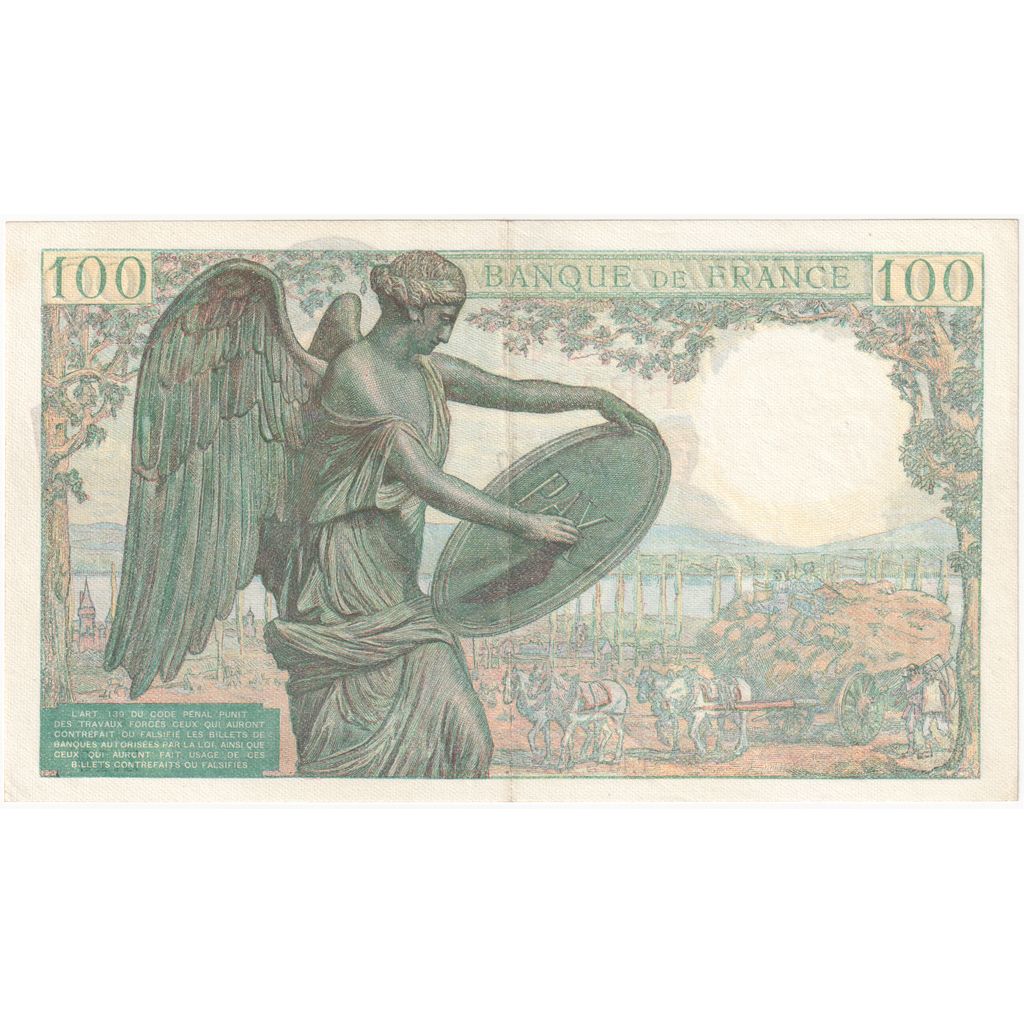 France, 100 Francs, Descartes, 1942-05-15, Z.19, SUP+