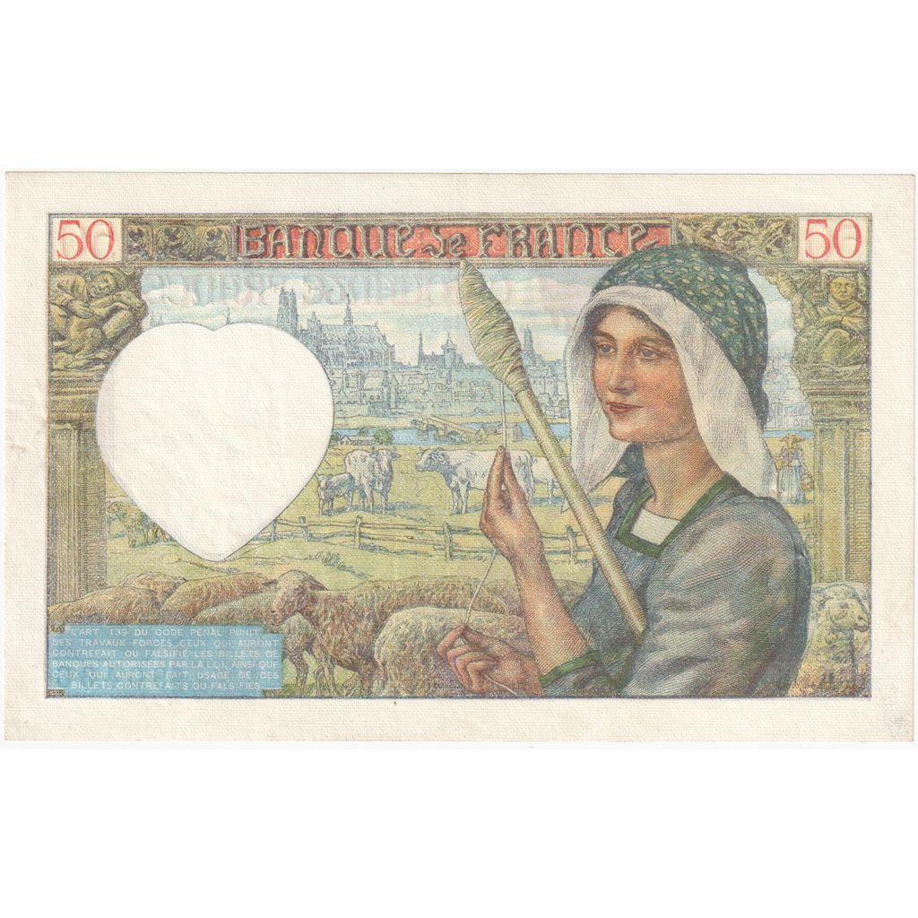 France, 50 Francs, Jacques Coeur, 1941-04-24, E.95, SPL