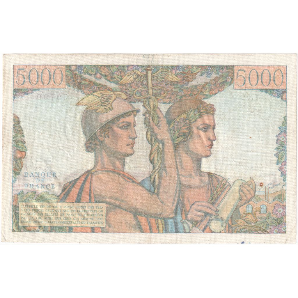 Francia, 5000 Francs, Terre et Mer, 1951-04-05, Y.54, BB