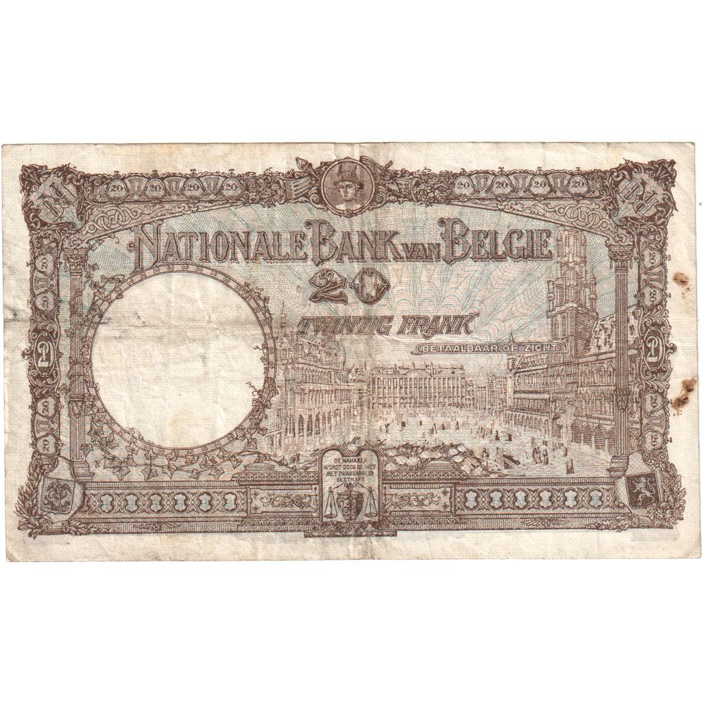 Belgique, 20 Francs, 1924-03-06, TB