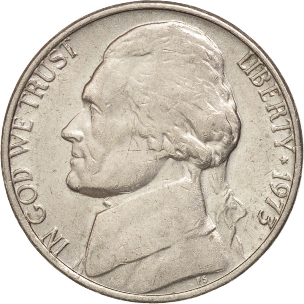 Moneda, Estados Unidos, Jefferson Nickel, 5 Cents, 1973, U.S. Mint