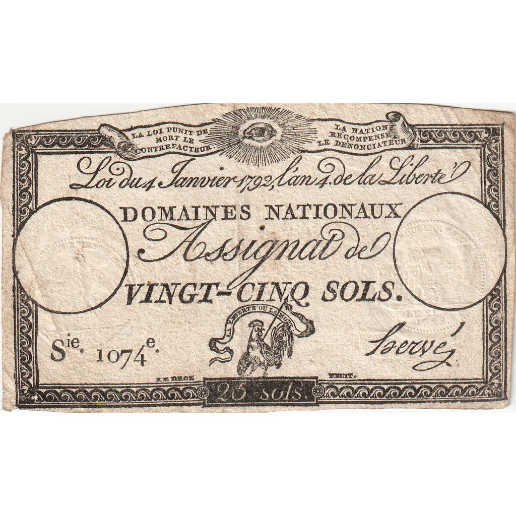 Francja, 25 Sols, 1792-01-04, 1074, EF(40-45)