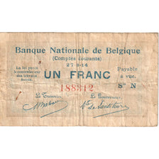 Belgium, 1 Franc, 1914-08-27, EF(40-45)