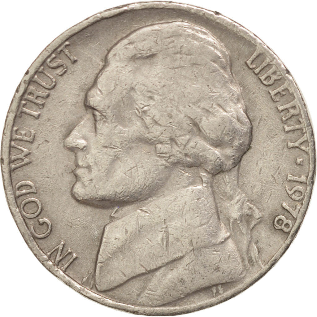 Coin, United States, Jefferson Nickel, 5 Cents, 1978, U.S. Mint, Philadelphia
