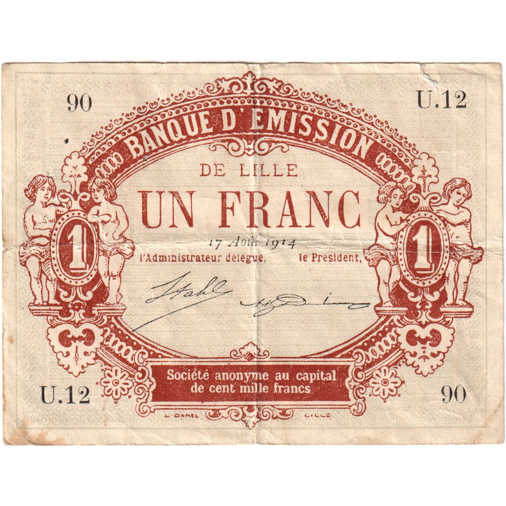 Frankreich, 1 Franc, 1914-08-17, U.12, SS