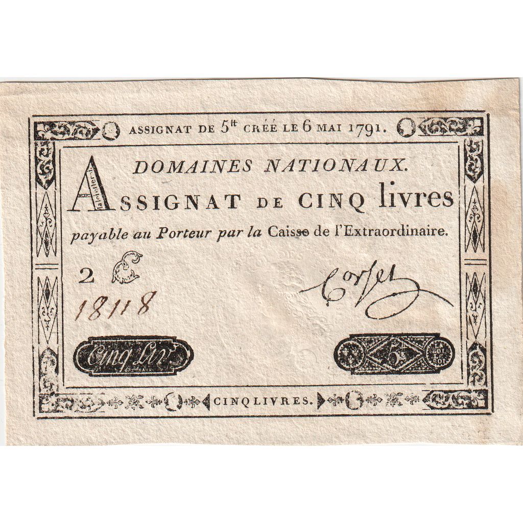 Frankreich, 5 Livres, 1791-05-06, 2E, VZ