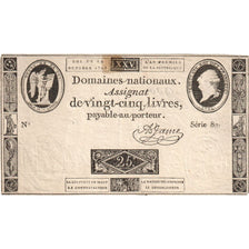 France, 25 Livres, 1792-10-24, 82, AU(50-53)
