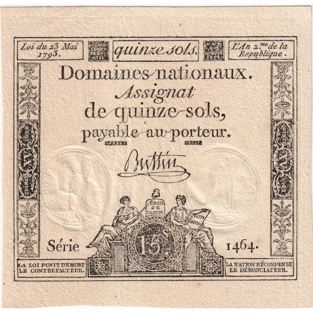 Frankreich, 15 Sols, 1793-05-23, 1464, UNZ-