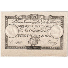 France, 25 Sols, 1792-01-04, 1762, UNC(63)