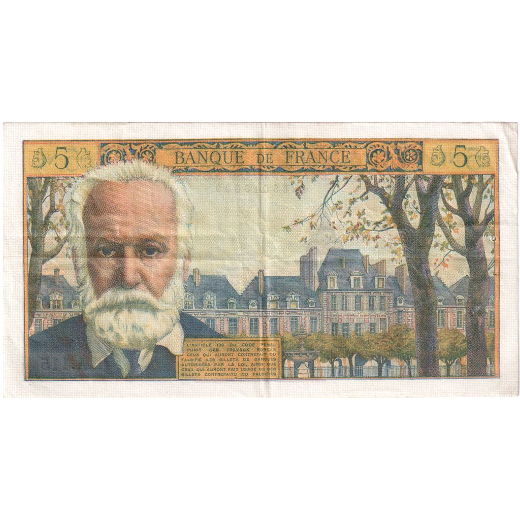Francja, 5 Nouveaux Francs, Victor Hugo, 1964-05-06, A.115, EF(40-45)