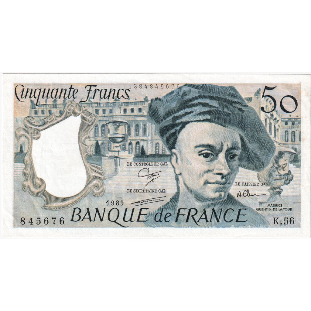 France, 50 Francs, Quentin de La Tour, 1989, K.56, UNC(63)