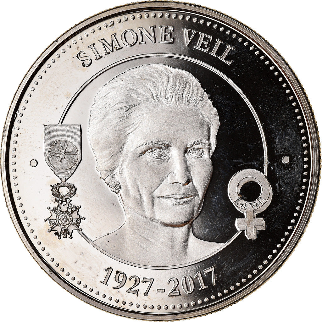 France, Medal, Simone Veil, Collection Panthéon, 2017, MS(65-70), Copper-nickel