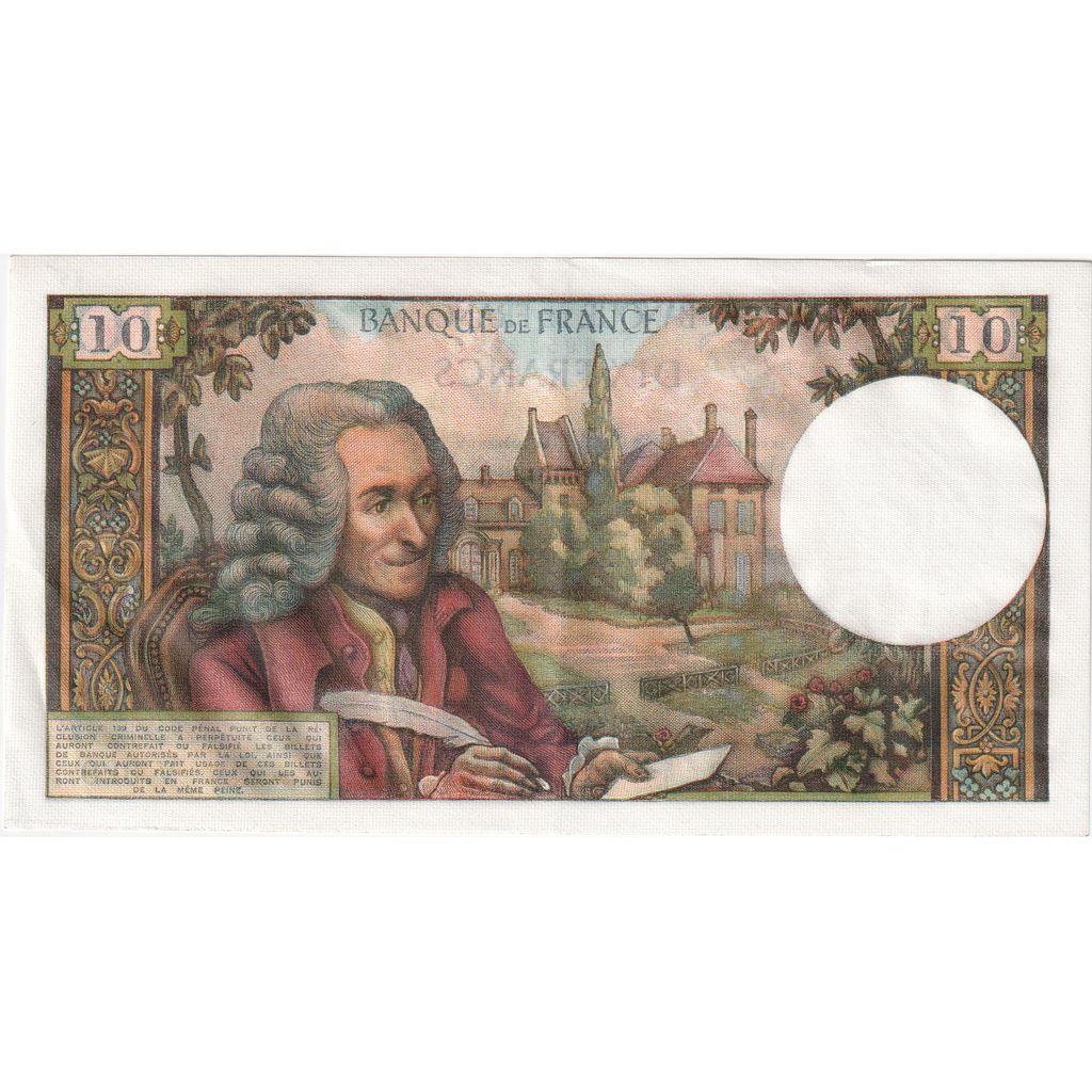 França, 10 Francs, Voltaire, 1967-04-06, V.320, UNC(63)