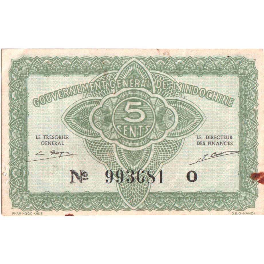 French Indochina, 5 Cents, Undated (1942), VZ