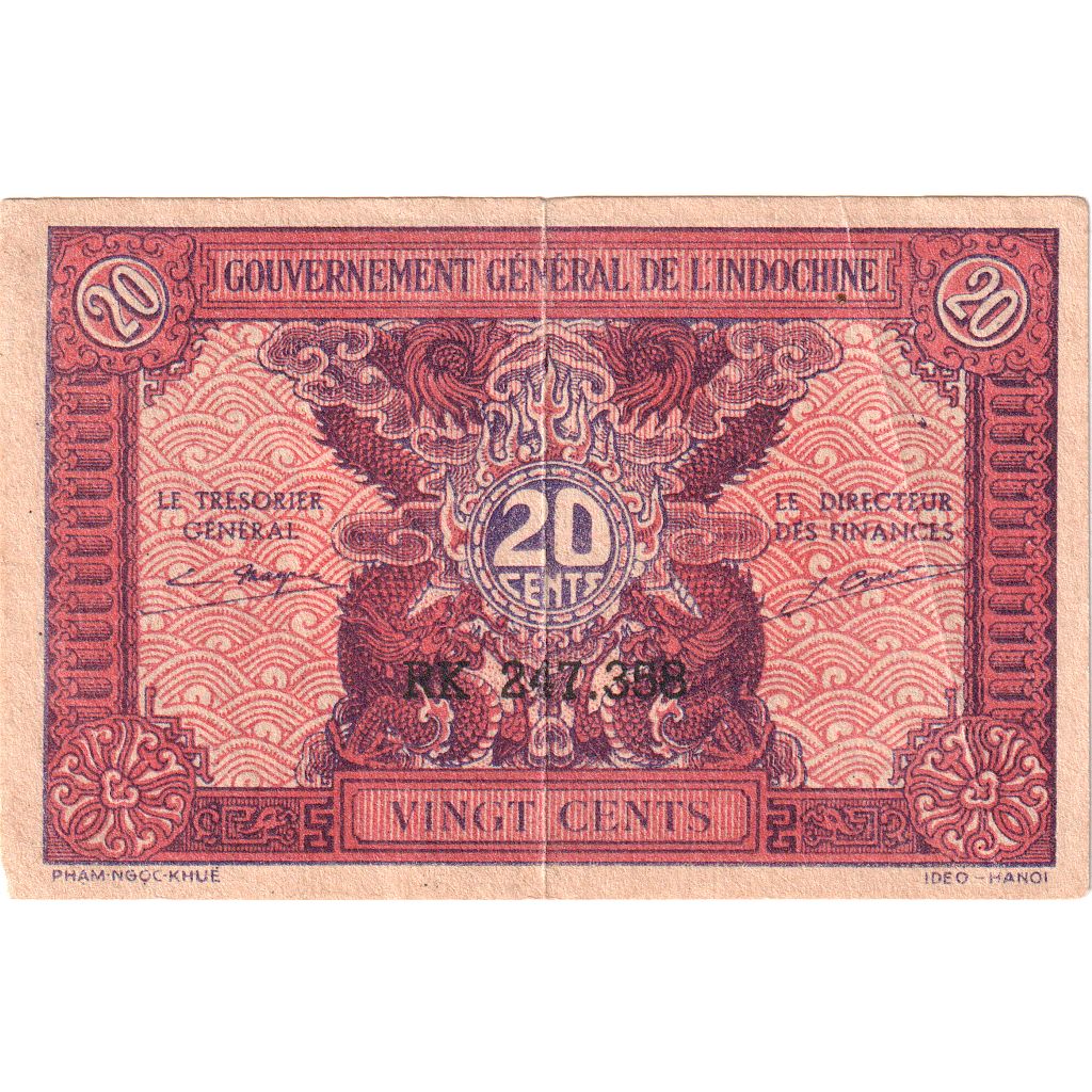 Indochine française, 20 Cents, Undated (1942), SUP
