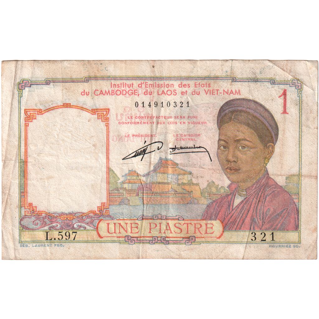 Indochine française, 1 Piastre, ND(1953), TTB