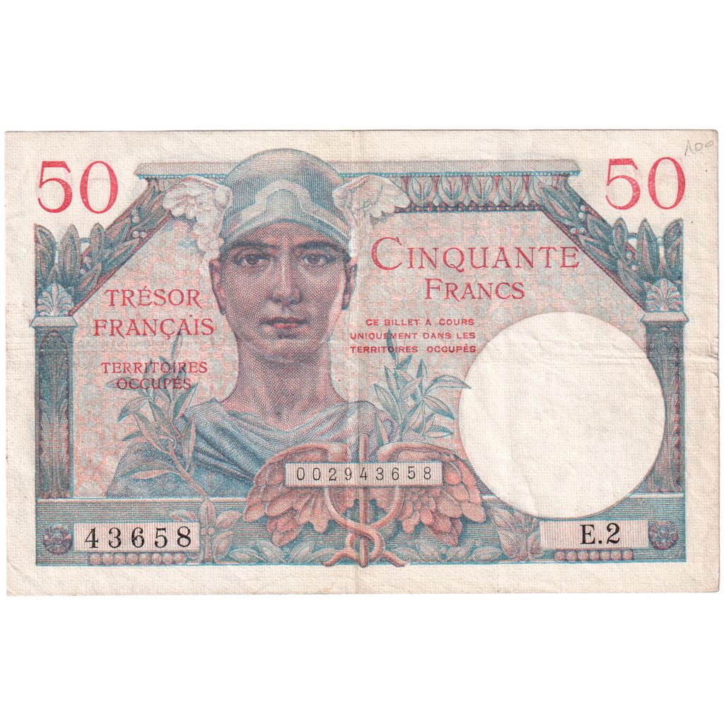 Saara, 50 Francs, Sarre, 1947, E.2, EF(40-45)