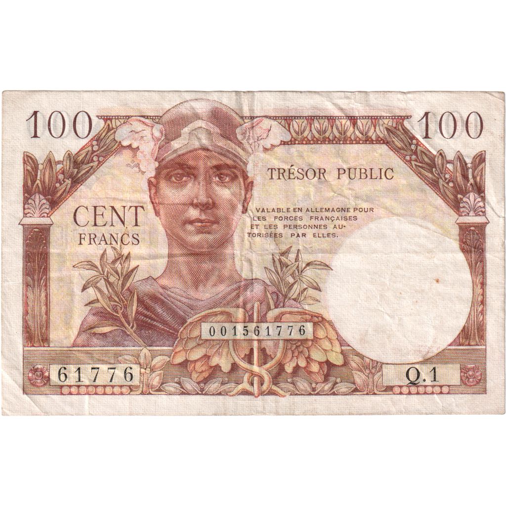 SAARLAND, 100 Francs, Sarre, 1947, Q.1, BB