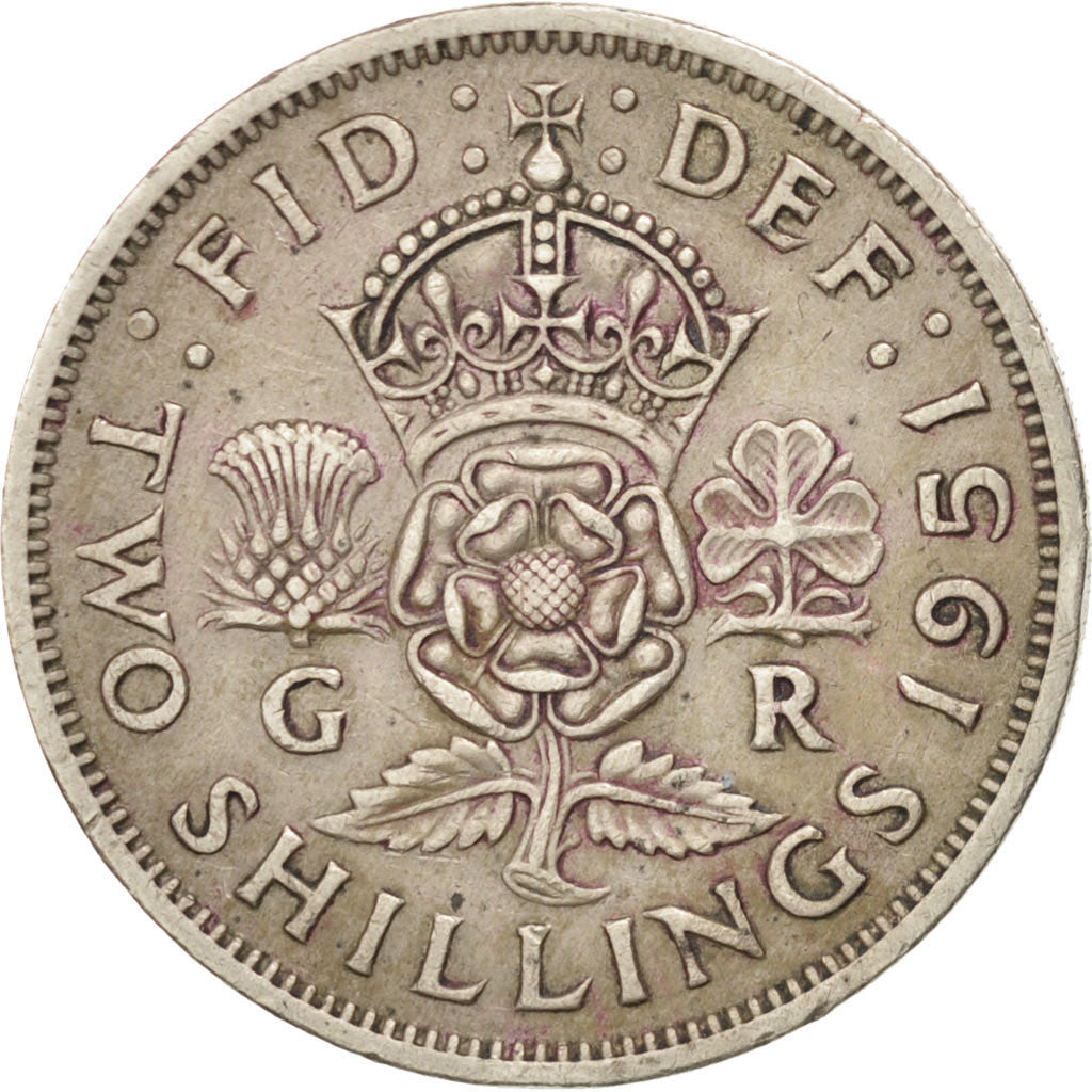 Coin, Great Britain, George VI, Florin, Two Shillings, 1951, EF(40-45)