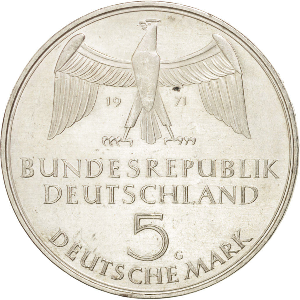 Coin, GERMANY - FEDERAL REPUBLIC, 5 Mark, 1971, Karlsruhe, Germany, MS(60-62)