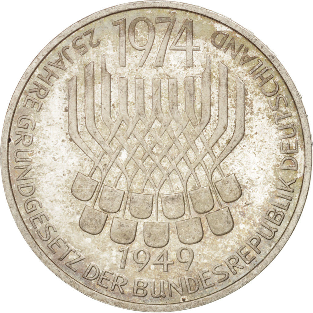 Munten, Federale Duitse Republiek, 5 Mark, 1974, Stuttgart, Germany, PR, Zilver