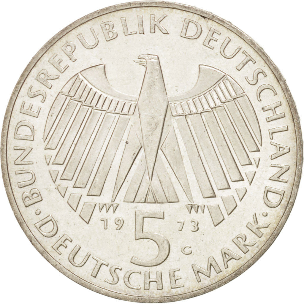 Coin, GERMANY - FEDERAL REPUBLIC, 5 Mark, 1973, Karlsruhe, Germany, MS(60-62)