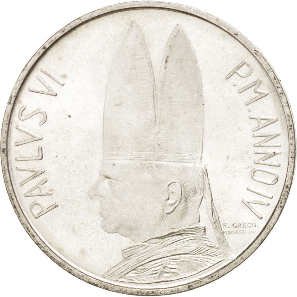 Coin, VATICAN CITY, Paul VI, 500 Lire, 1966, MS(63), Silver, KM:91