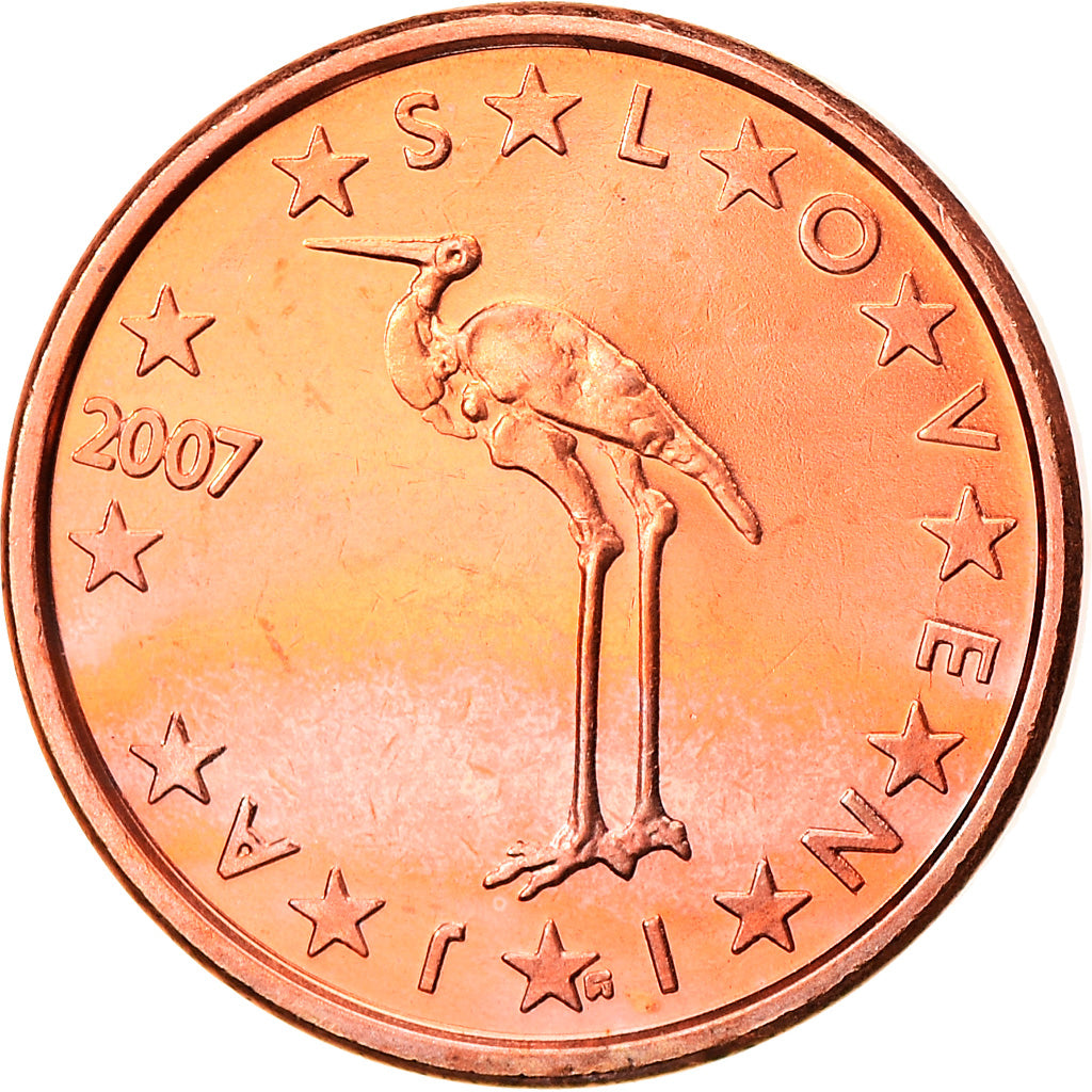 Slovenië, Euro Cent, 2007, PR, Copper Plated Steel, KM:68