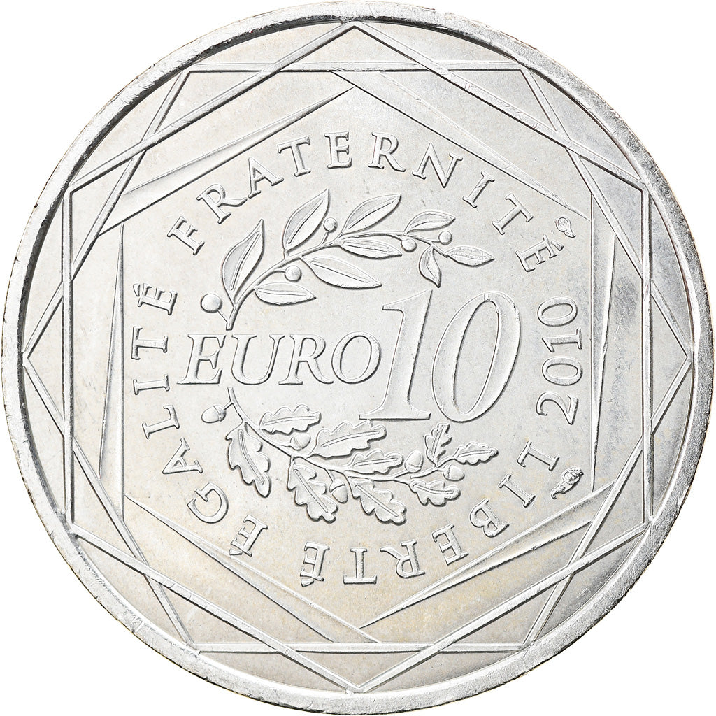 France, 10 Euro, Nord-Pas de Calais, 2010, Paris, AU(50-53), Silver