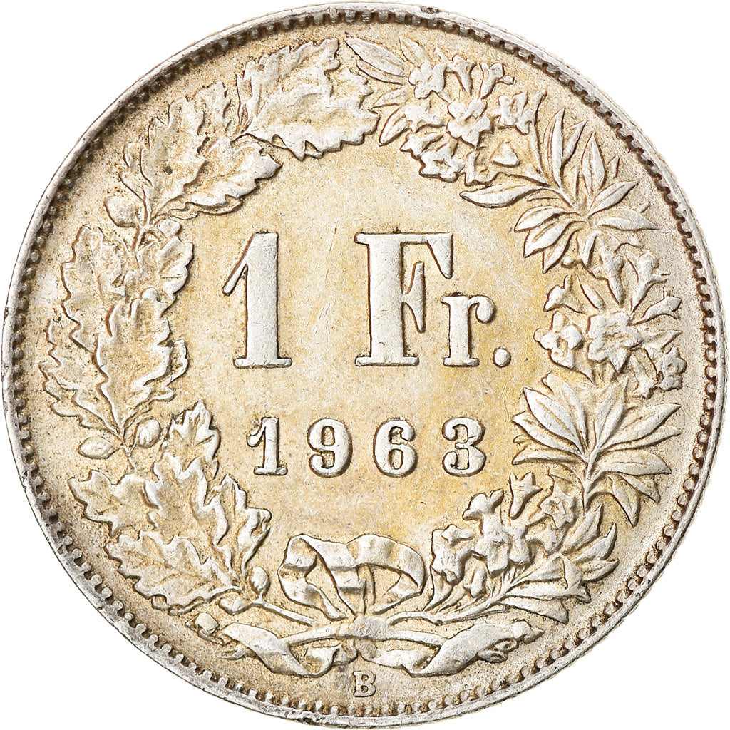 Coin, Switzerland, Franc, 1963, Bern, MS(60-62), Silver, KM:24