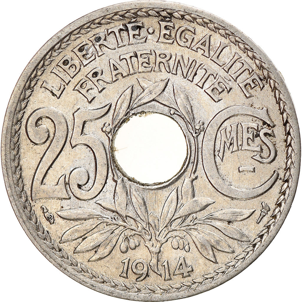 Coin, France, Lindauer, 25 Centimes, 1914, EF(40-45), Nickel, KM:867