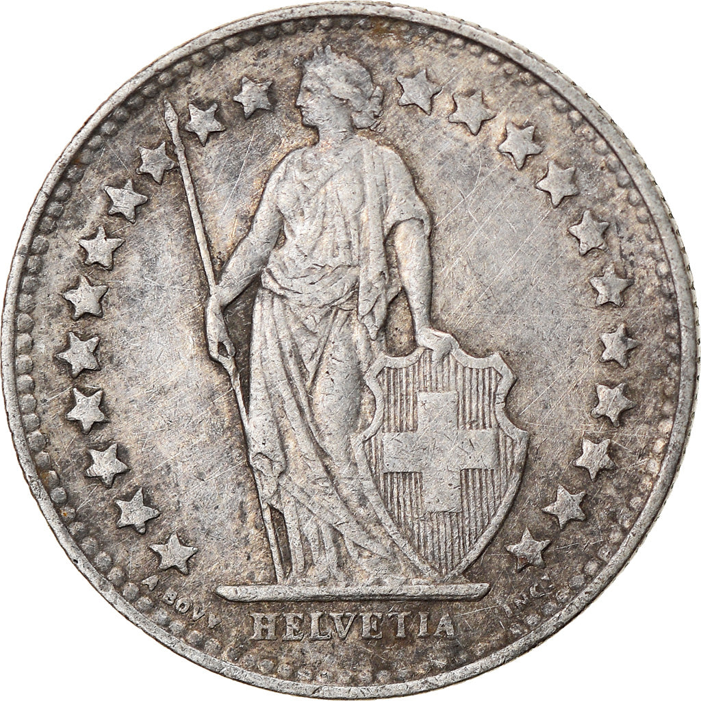 Coin, Switzerland, 1/2 Franc, 1945, Bern, EF(40-45), Silver, KM:23