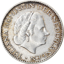 Coin, Netherlands, Juliana, Gulden, 1958, EF(40-45), Silver, KM:184