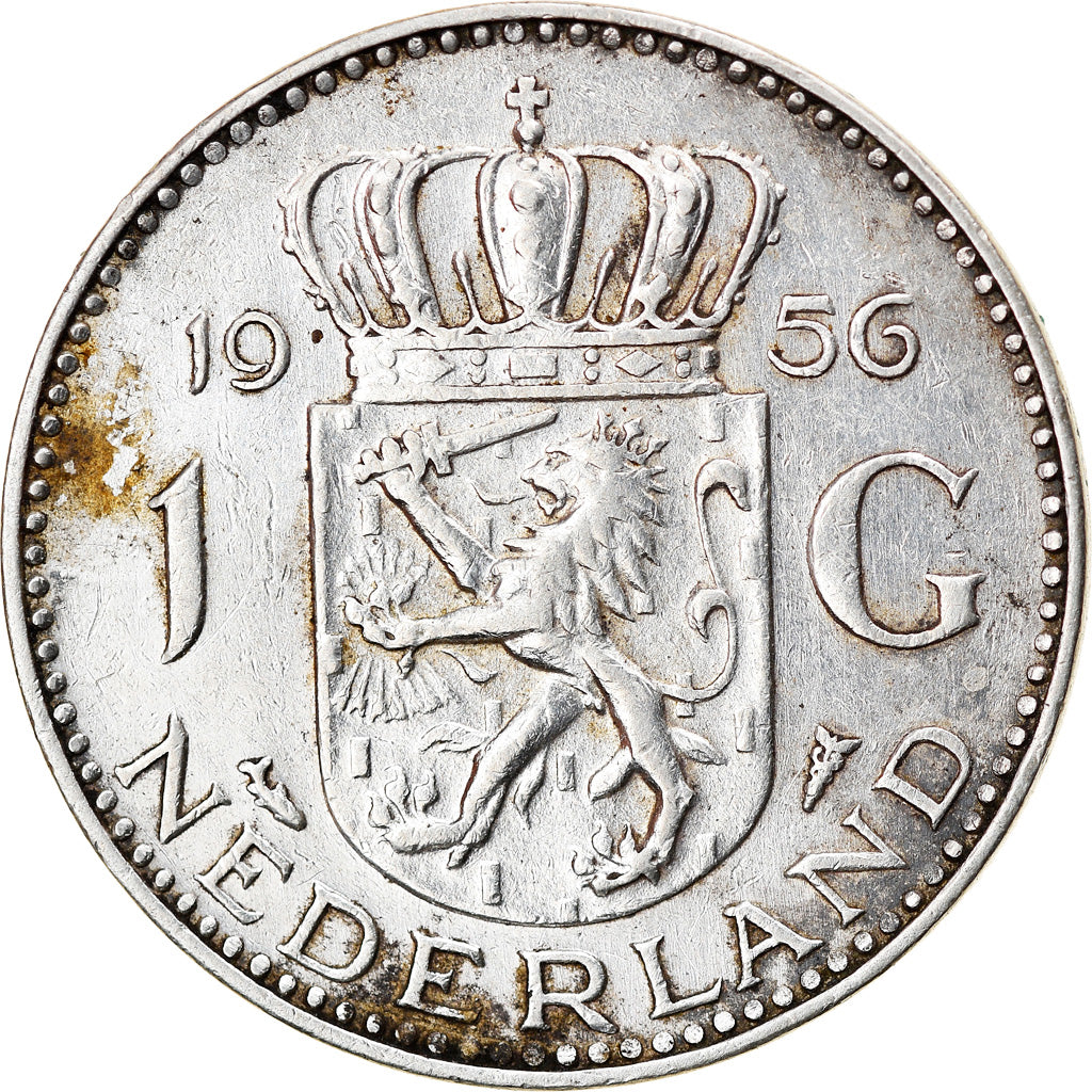 Coin, Netherlands, Juliana, Gulden, 1956, VF(30-35), Silver, KM:184