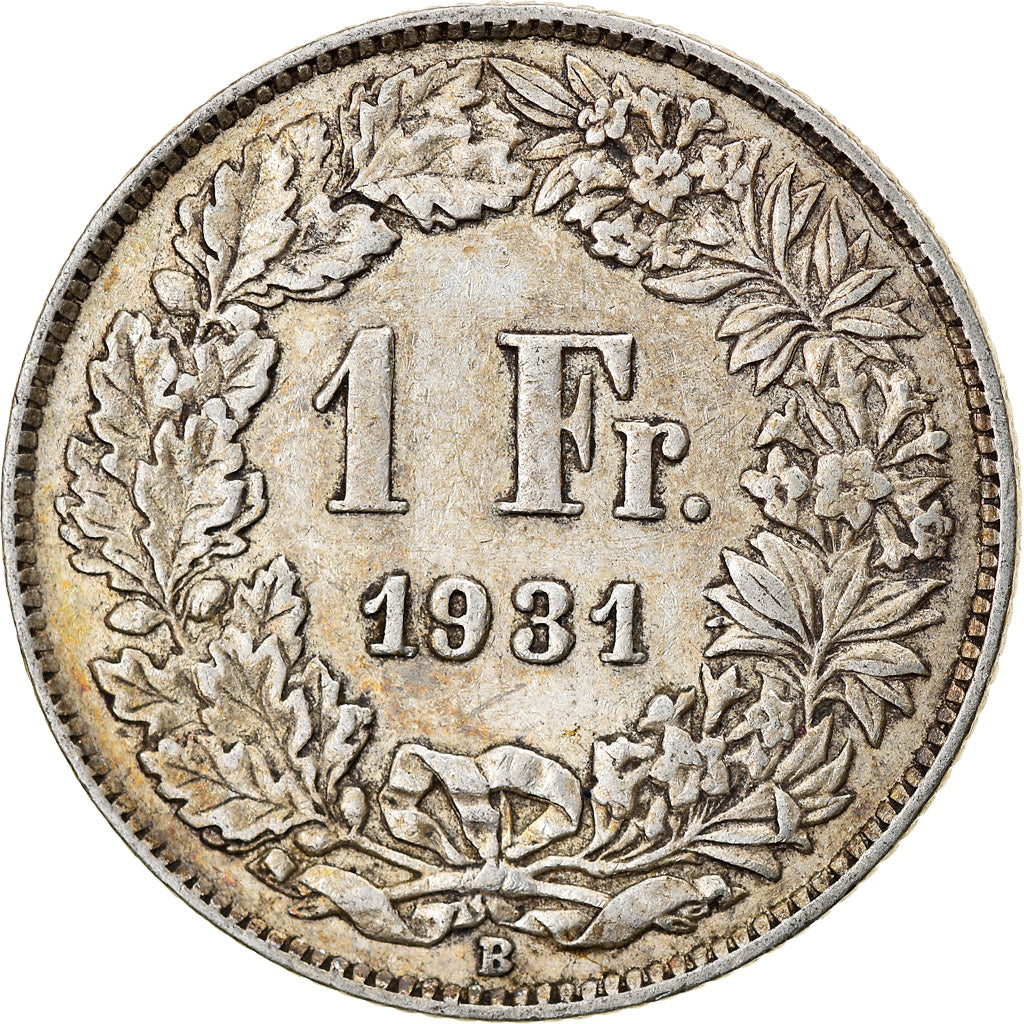 Coin, Switzerland, Franc, 1931, Bern, EF(40-45), Silver, KM:24