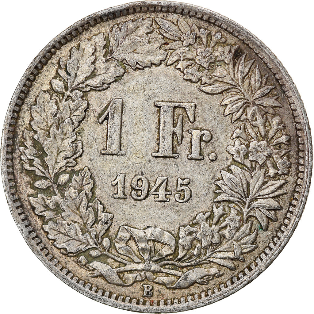 Coin, Switzerland, Franc, 1945, Bern, VF(30-35), Silver, KM:24