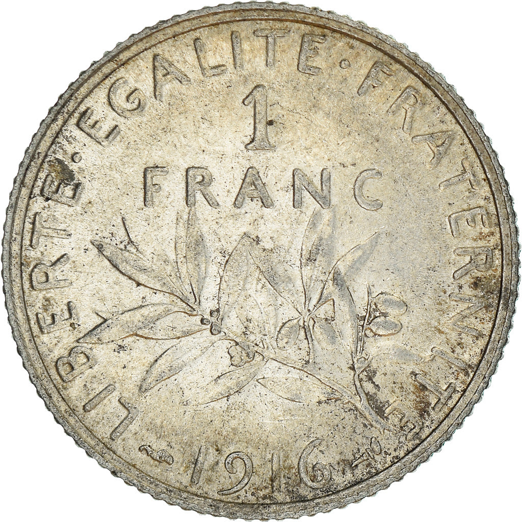 Monnaie, France, Semeuse, Franc, 1916, Paris, SUP, Argent, Gadoury:467, KM:844.1