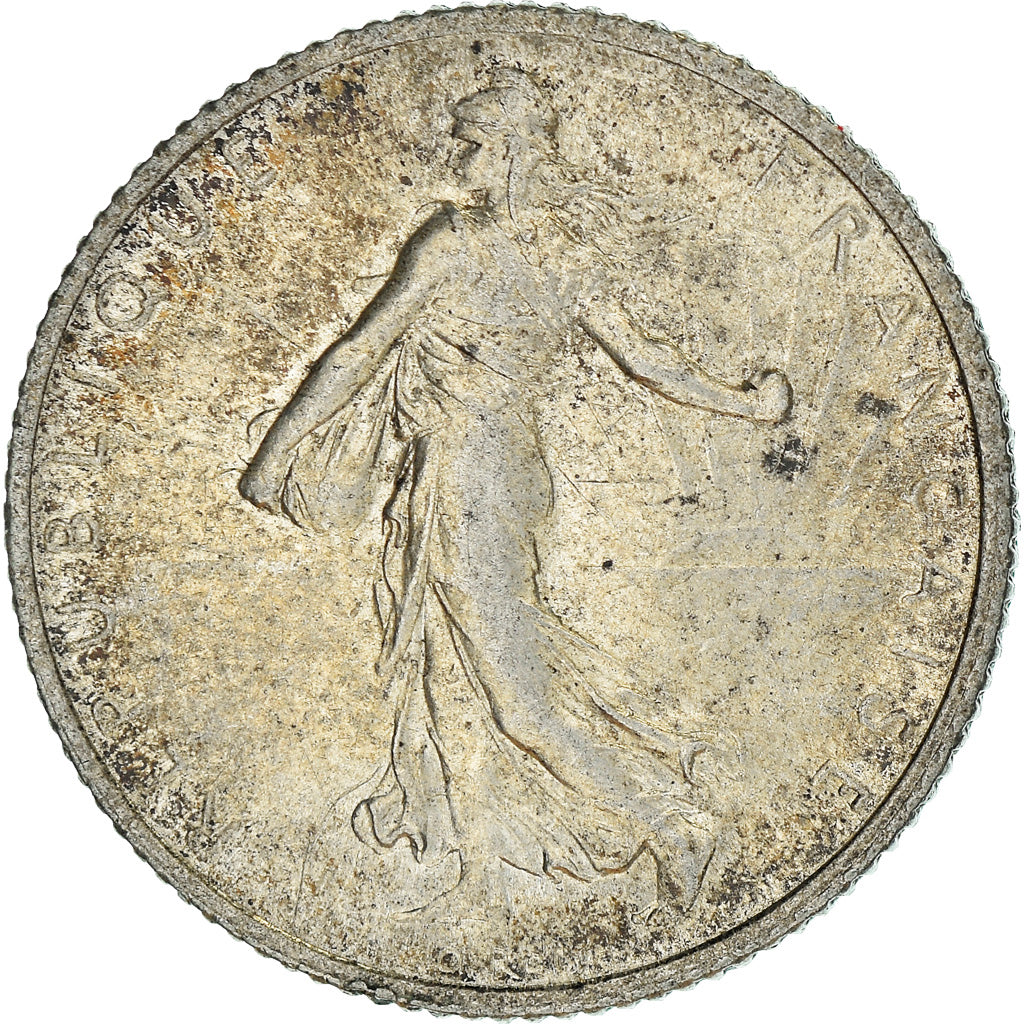 Coin, France, Semeuse, Franc, 1917, Paris, MS(60-62), Silver, KM:844.1
