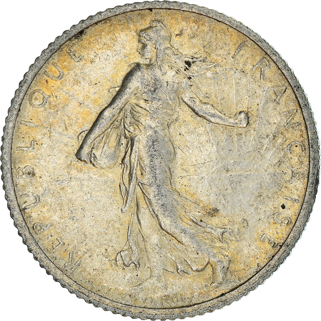 Coin, France, Semeuse, Franc, 1918, Paris, AU(55-58), Silver, KM:844.1