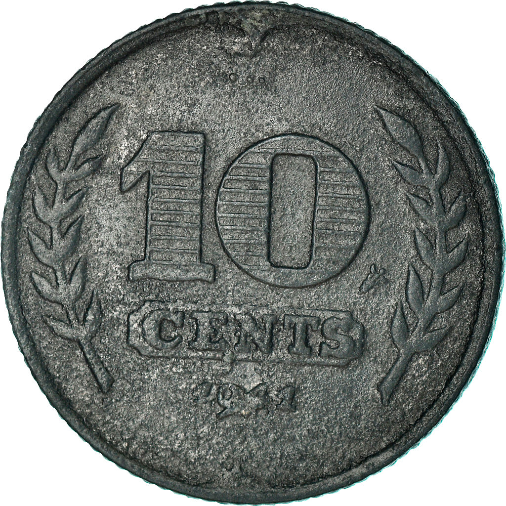 Munten, Nederland, Wilhelmina I, 10 Cents, 1941, ZF, Zinc, KM:173