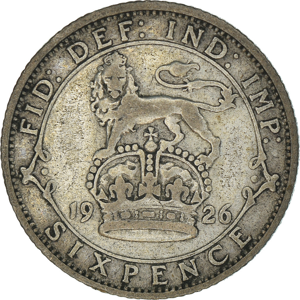 Coin, Great Britain, George V, 6 Pence, 1926, VF(30-35), Silver, KM:815a.2