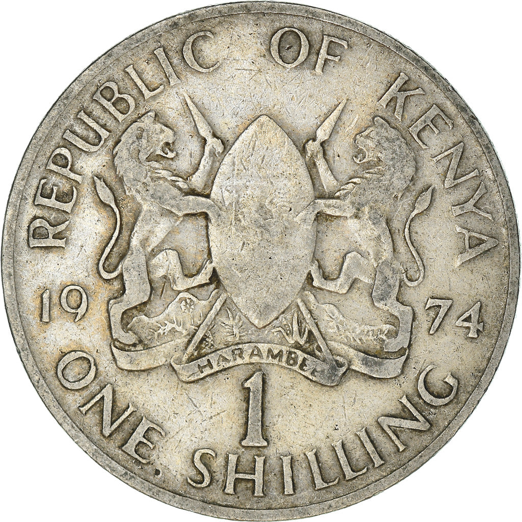 Coin, Kenya, Shilling, 1974, EF(40-45), Copper-nickel, KM:14