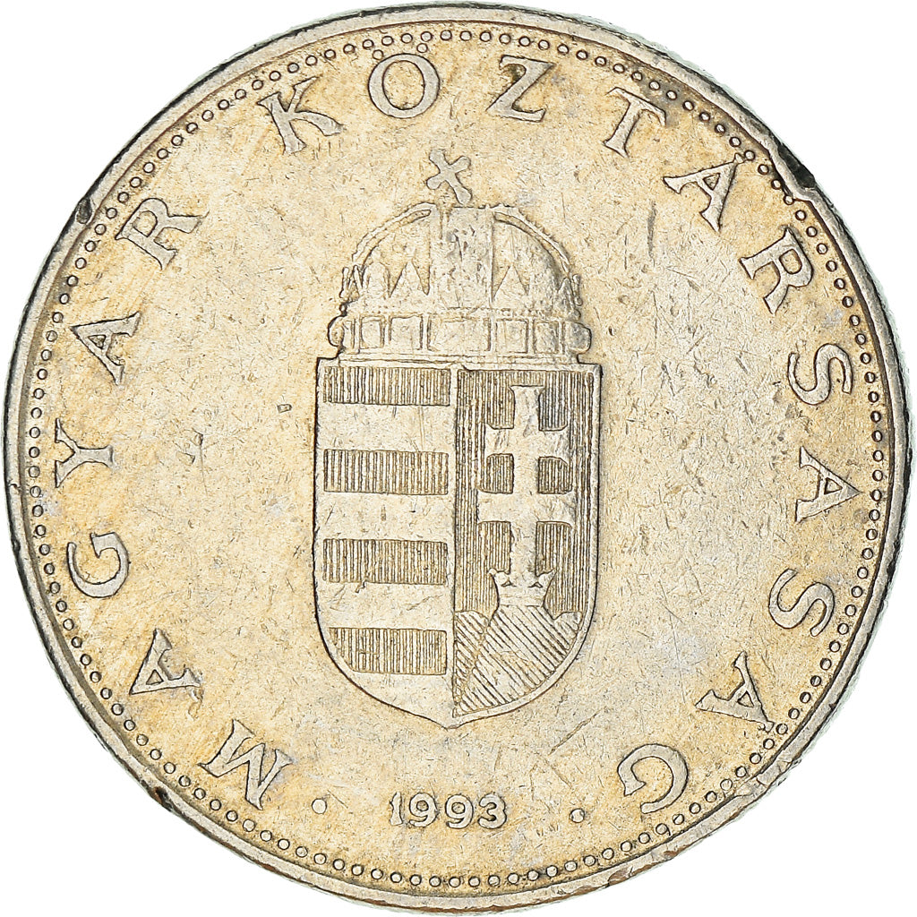 Coin, Hungary, 10 Forint, 1993, Budapest, VF(30-35), Copper-nickel, KM:695