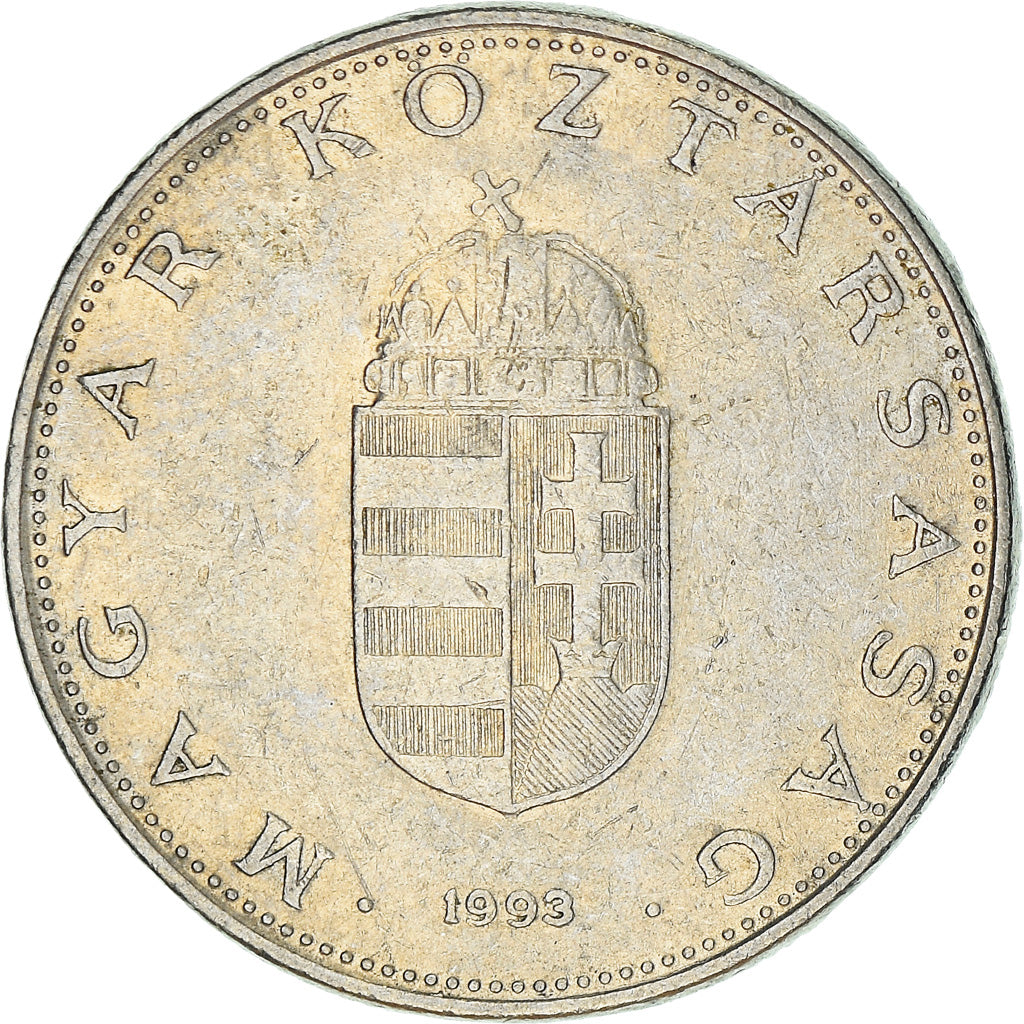 Coin, Hungary, 10 Forint, 1993, Budapest, EF(40-45), Copper-nickel, KM:695